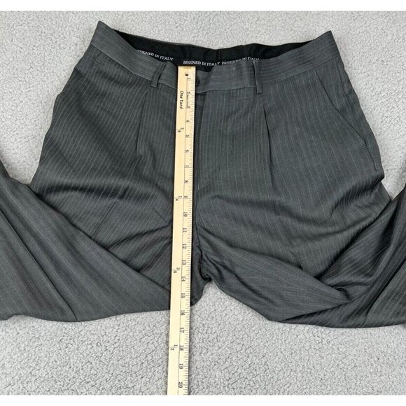 Porto Filo Extra Fine Men's Dress Pants Polyester Pinstripe Gray Size 32x28.5 - Picture 5 of 13